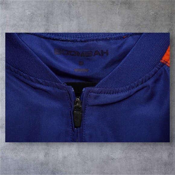 Boombah Houston Astros Pullover Jacket Adult – Blue Orange 1/4 Zip Warm-Up - Picture 4 of 15